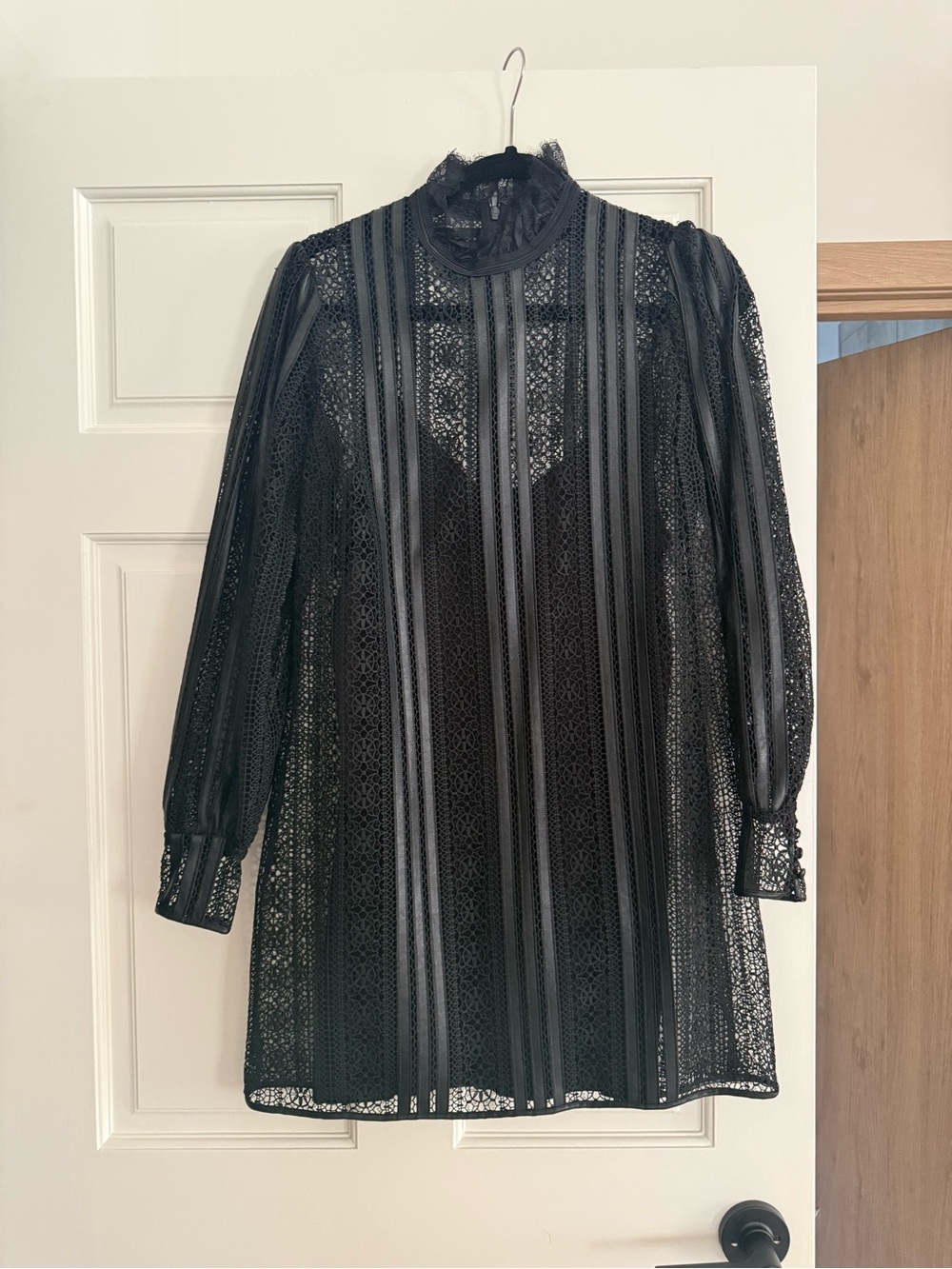 The Kooples Black Lace Trim Top